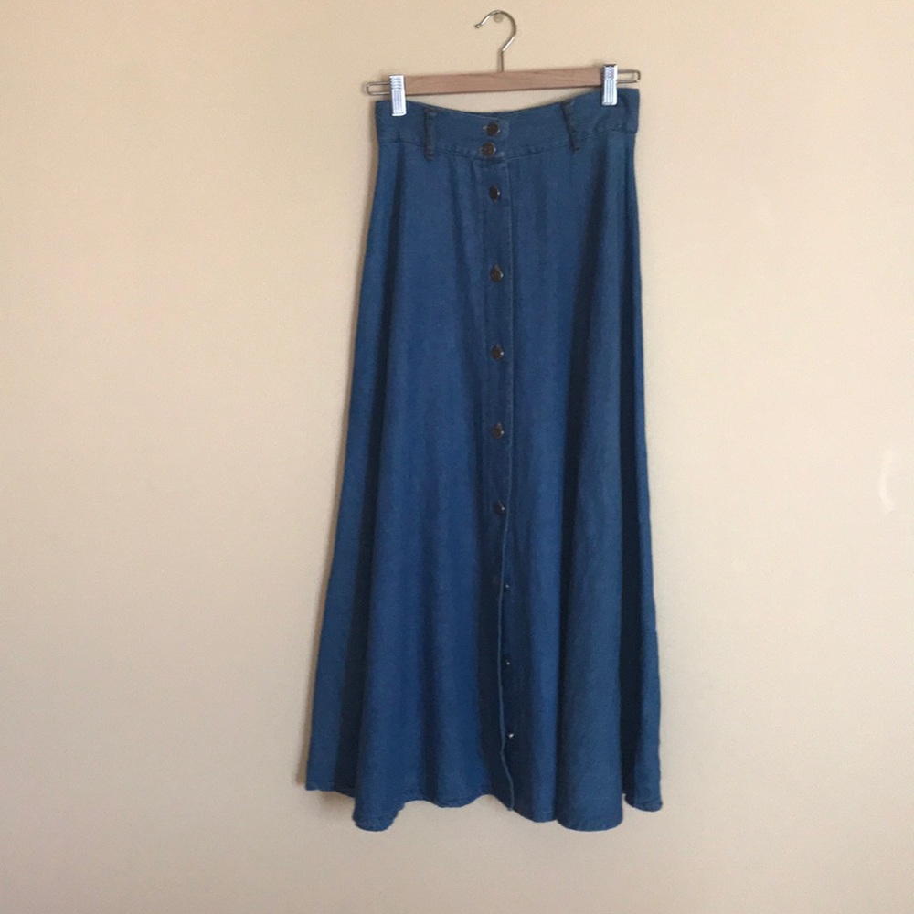 Vintage denim maxi skirt